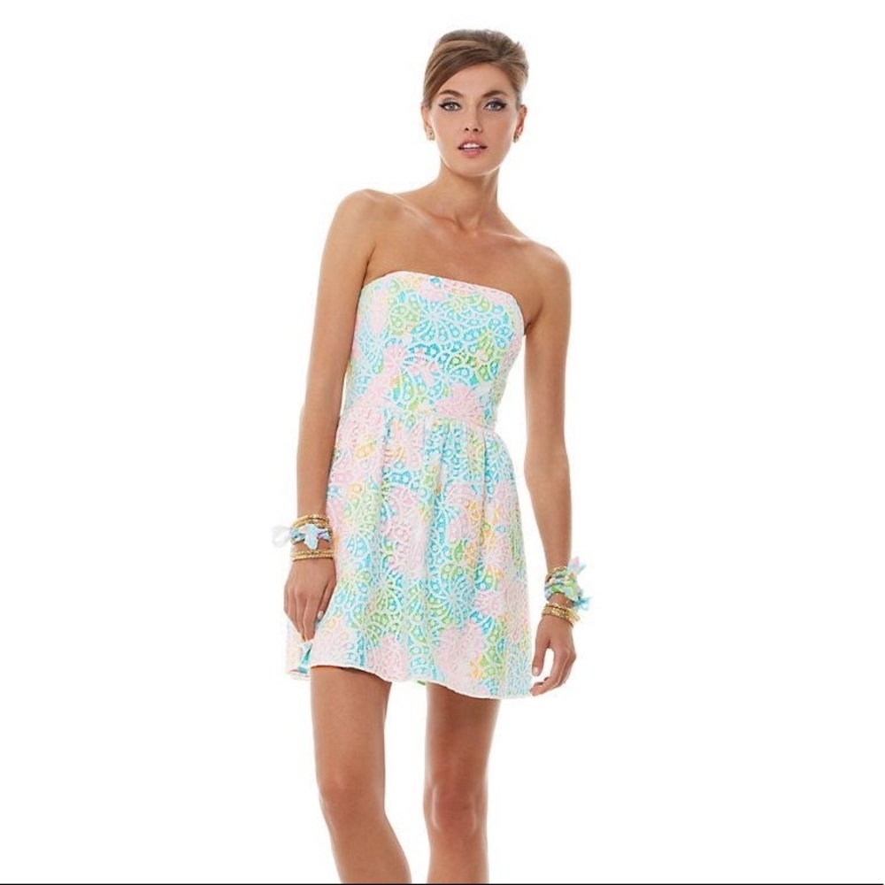 Lilly Pulitzer Lottie Strapless Lace Dress
